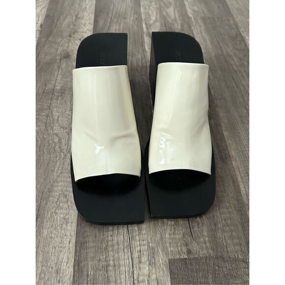 Jil Sander Brushed Leather Square-Toe Mules